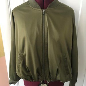 Olive Silky Bomber Jacket - Jack by BB Dakota
